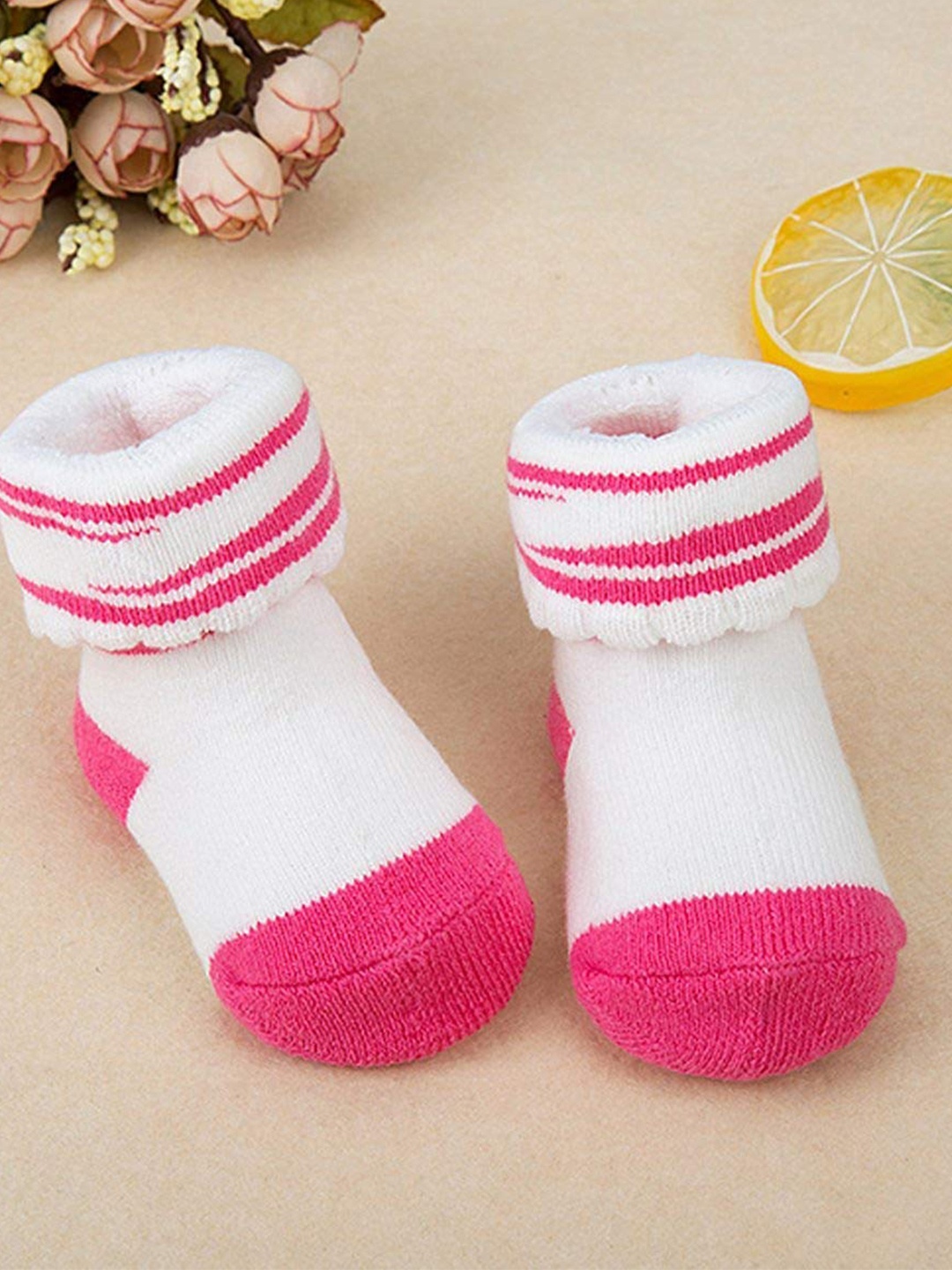 

SYGA Kids Pack Of 3 Patterned Pure Cotton Ankle-Length Socks, White
