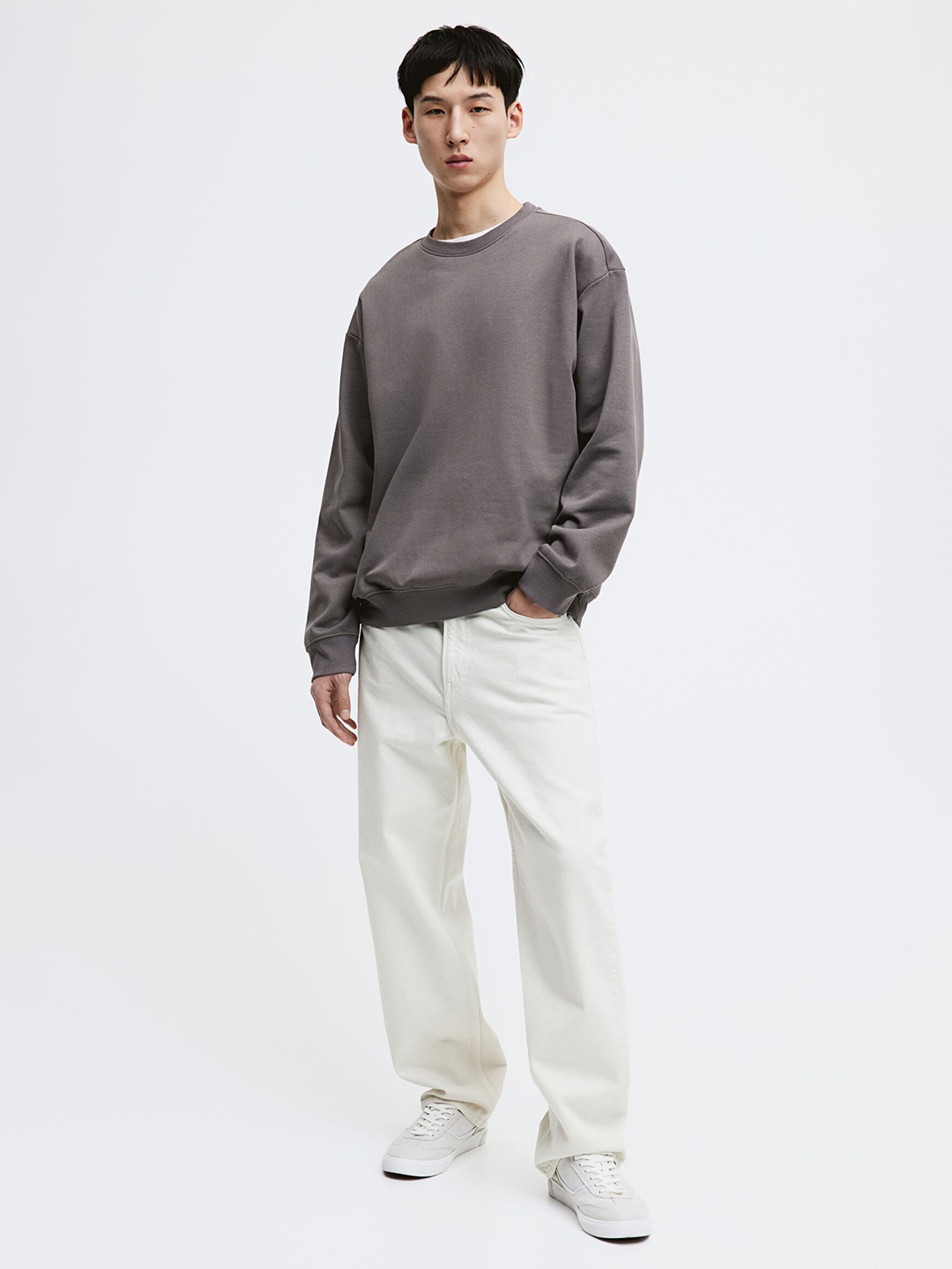 

H&M Loose Fit Sweatshirt, Grey
