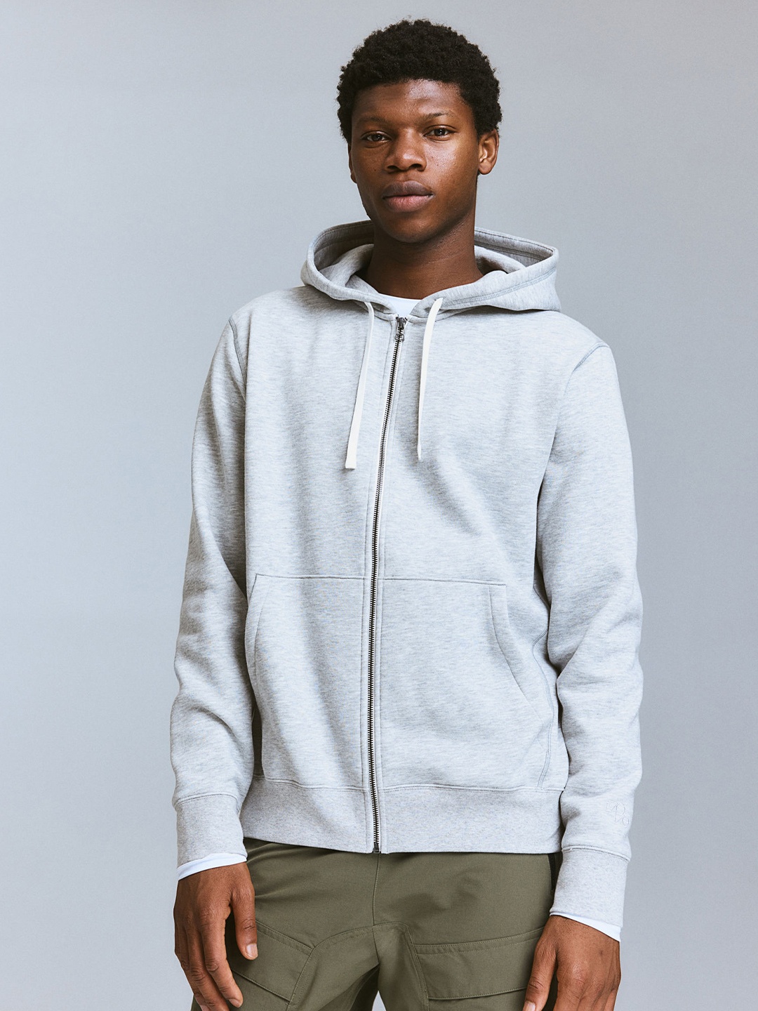 

H&M Men Zip-Through Sports Hoodie, Grey