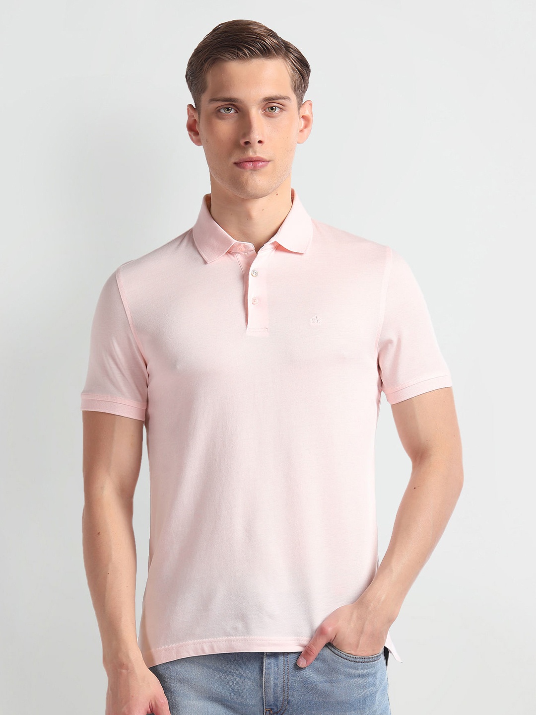 

Arrow Polo Collar Short Sleeves T-shirt, Pink