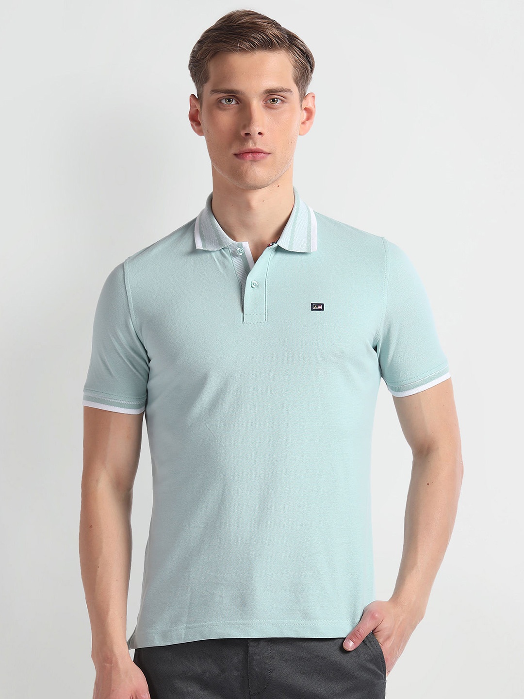 Arrow Sport Polo Collar Short Sleeves T-shirt, Green