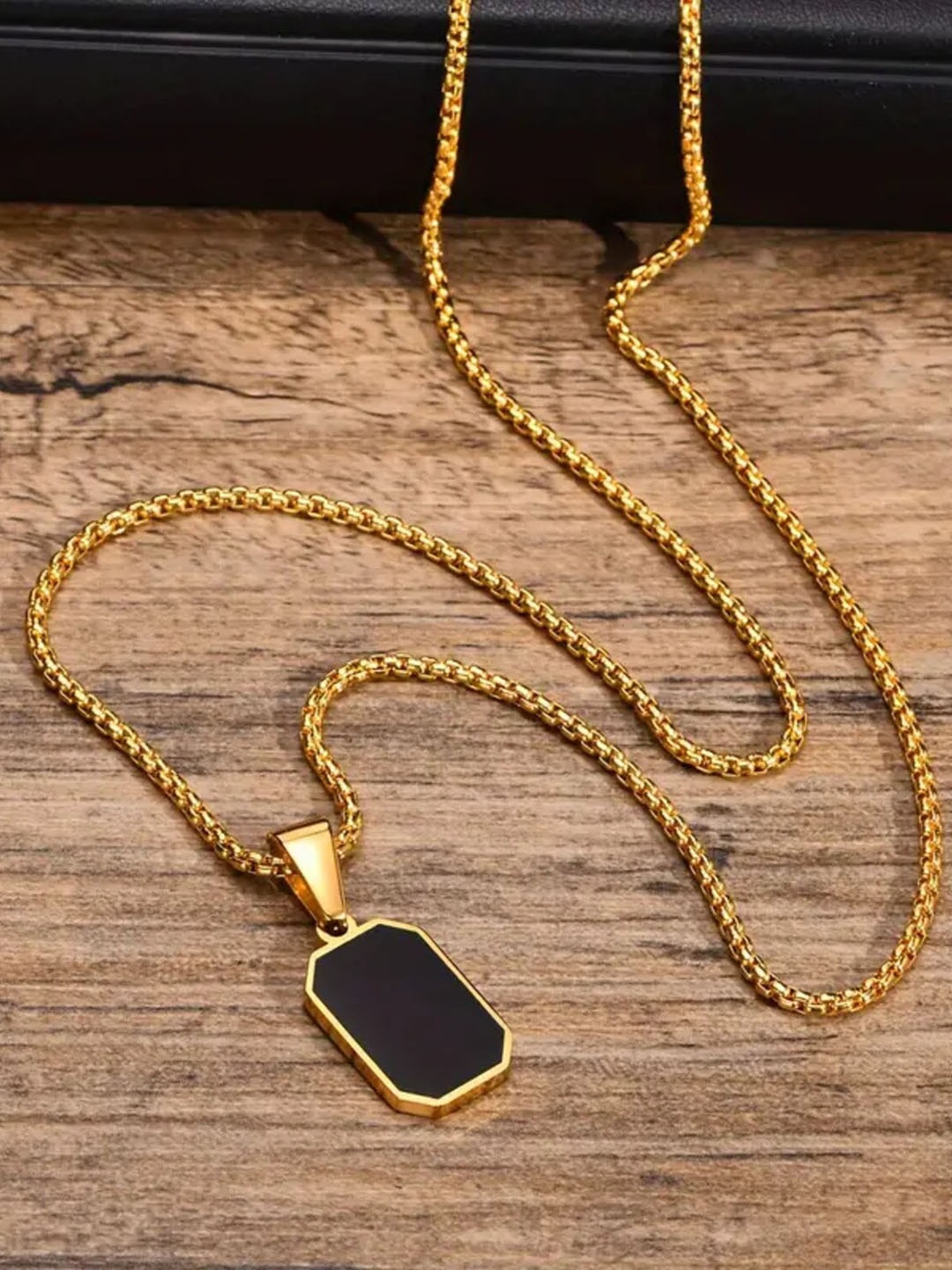 

AkashKrishna Boys Gold-Plated Geometric Pendants With Chains