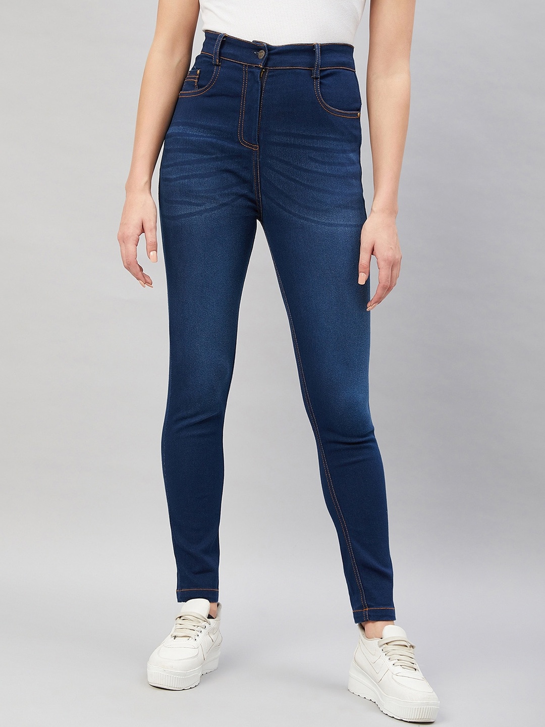 

Orchid Blues Women Skinny Fit High-Rise Light Fade Cotton Stretchable Jeans, Blue