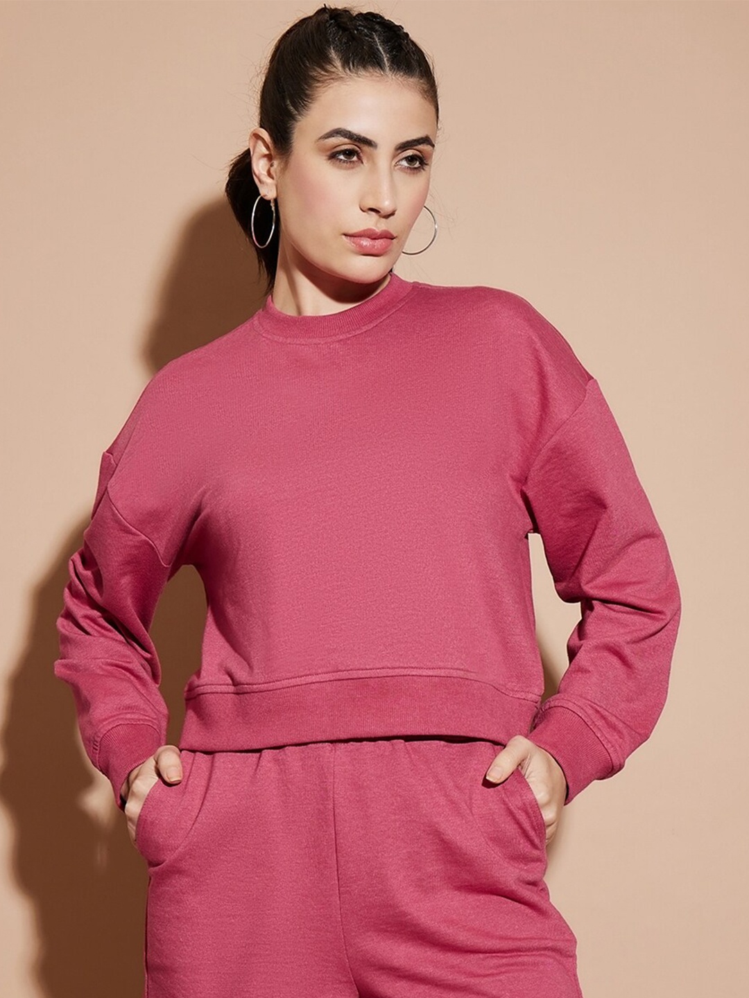 

Nun Round Neck Sweatshirt, Pink