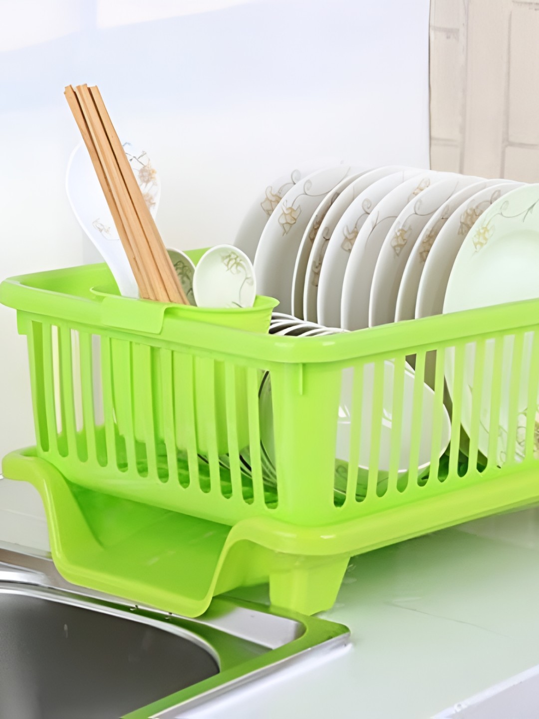 

SHOPIXO Green Drying Washing Basket Tray