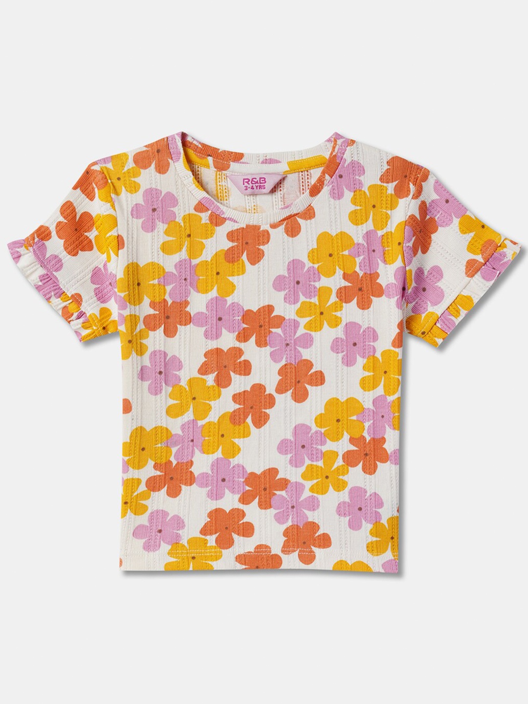 

R&B Floral Print Cotton Top, Multi