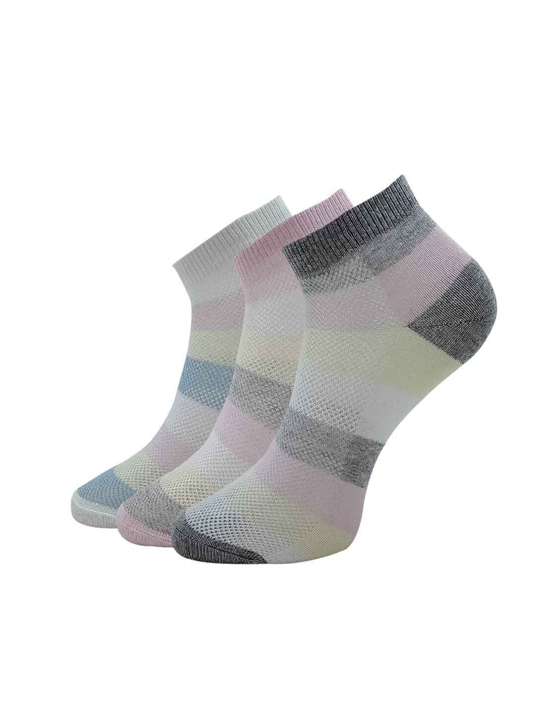

Allen Solly Women Pack Of 3 Patterned Ankle-Length Socks, Grey