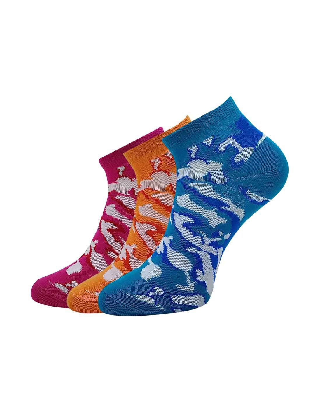 

Allen Solly Women Pack Of 3 Patterned Ankle-Length Socks, Blue