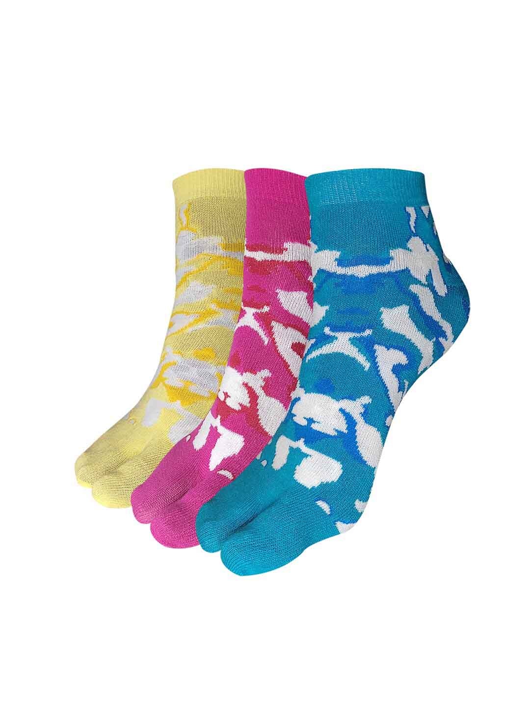 

Allen Solly Women Pack Of 3 Patterned Ankle-Length Socks, Yellow