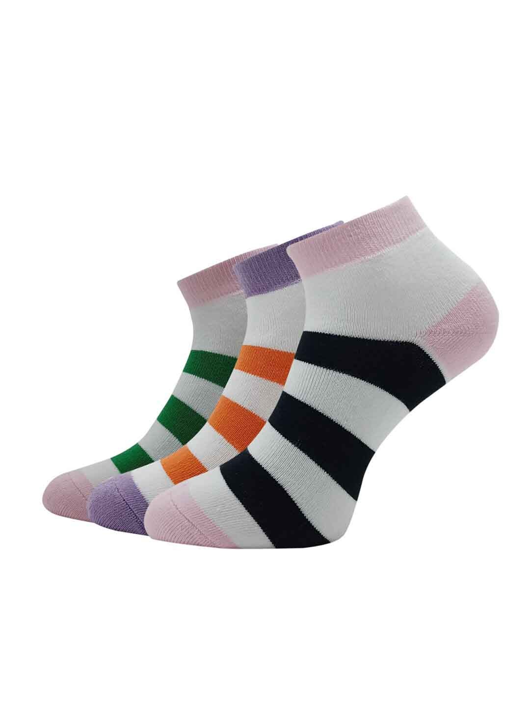 

Allen Solly Women Pack of 3 Striped Above Ankle-Length Socks, Black