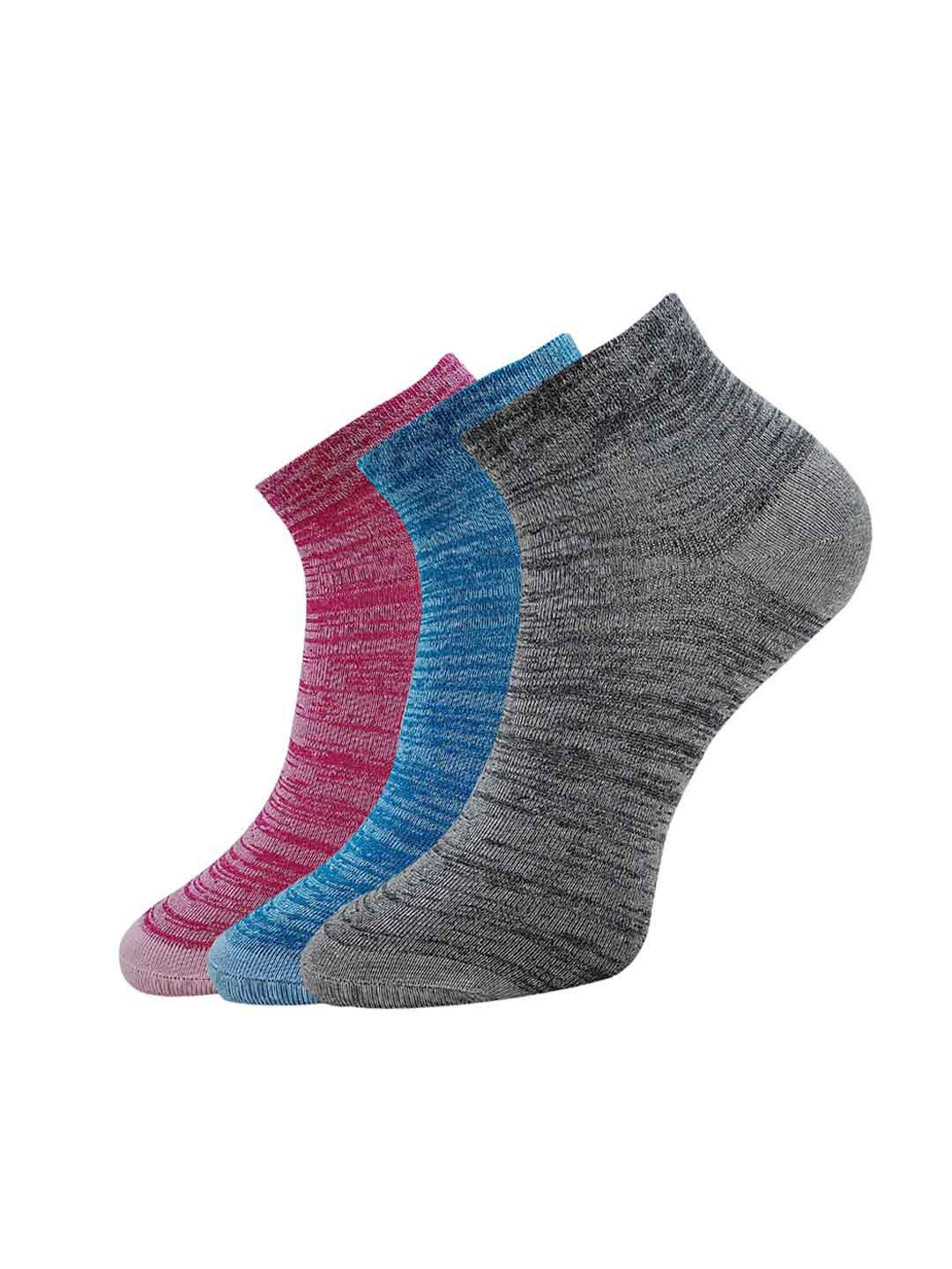 

Allen Solly Women Pack Of 3 Patterned Ankle-Length Socks, Blue