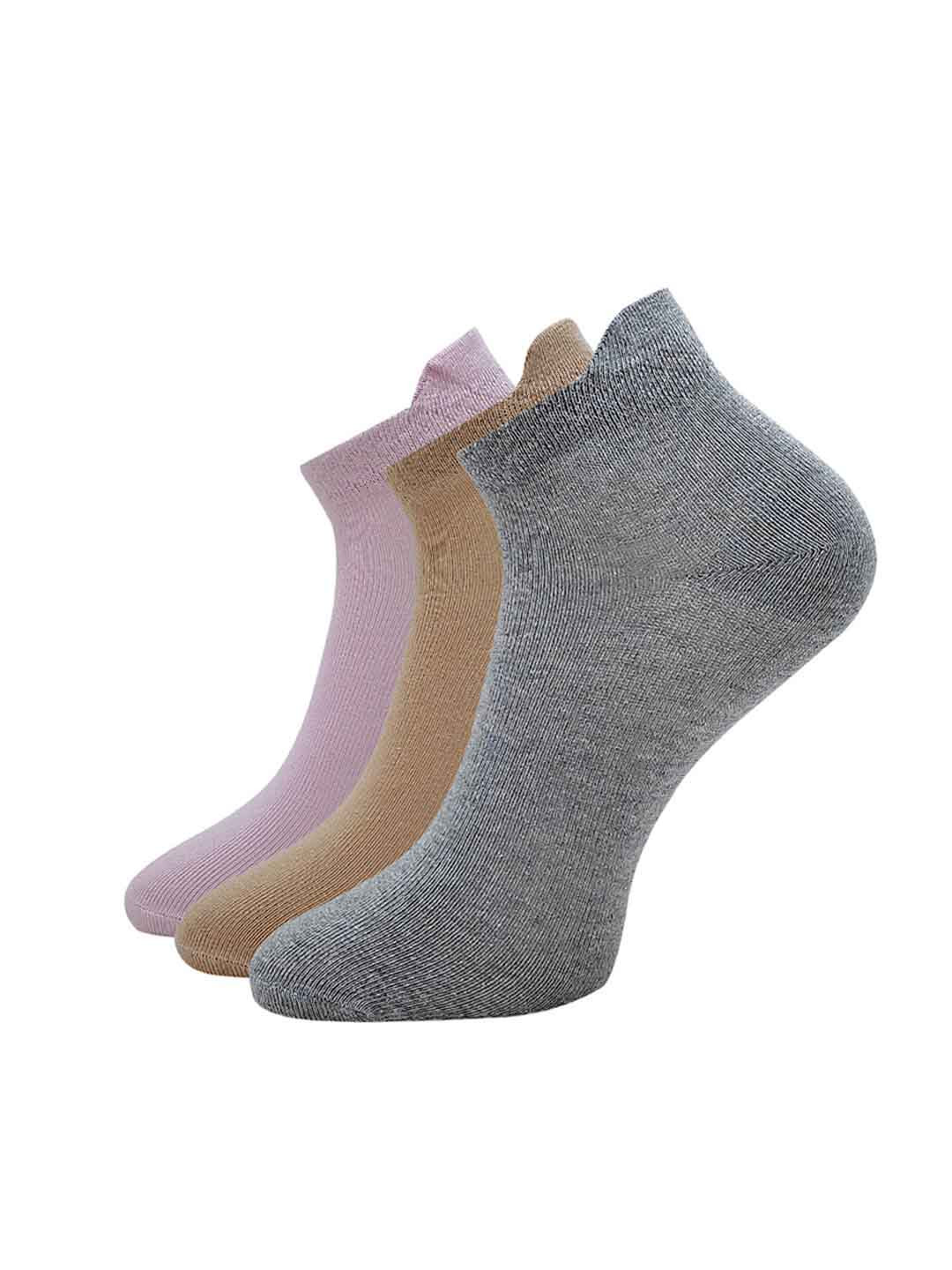 

Allen Solly Women Pack Of 3 Patterned Ankle-Length Socks, Grey