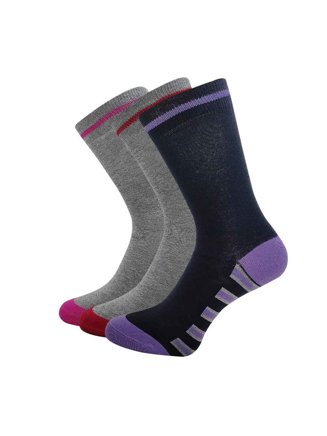 

Allen Solly Women Pack Of 3 Patterned Calf-Length Socks, Lavender