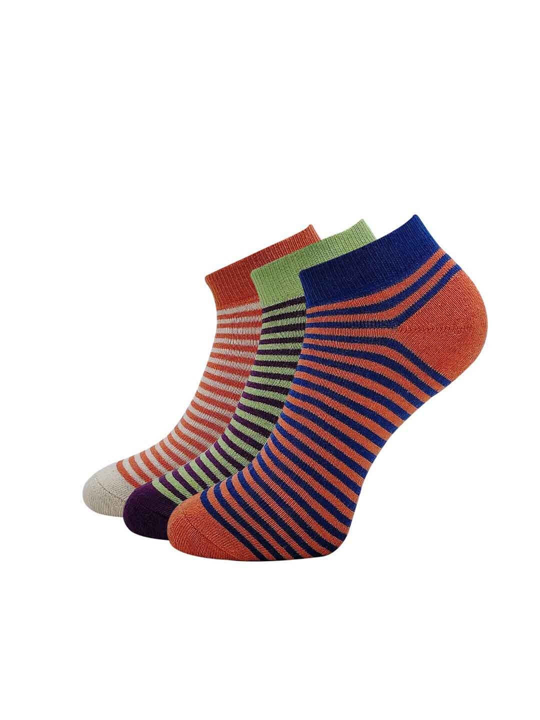 

Allen Solly Women Pack Of 3 Striped Ankle-Length Socks, Blue