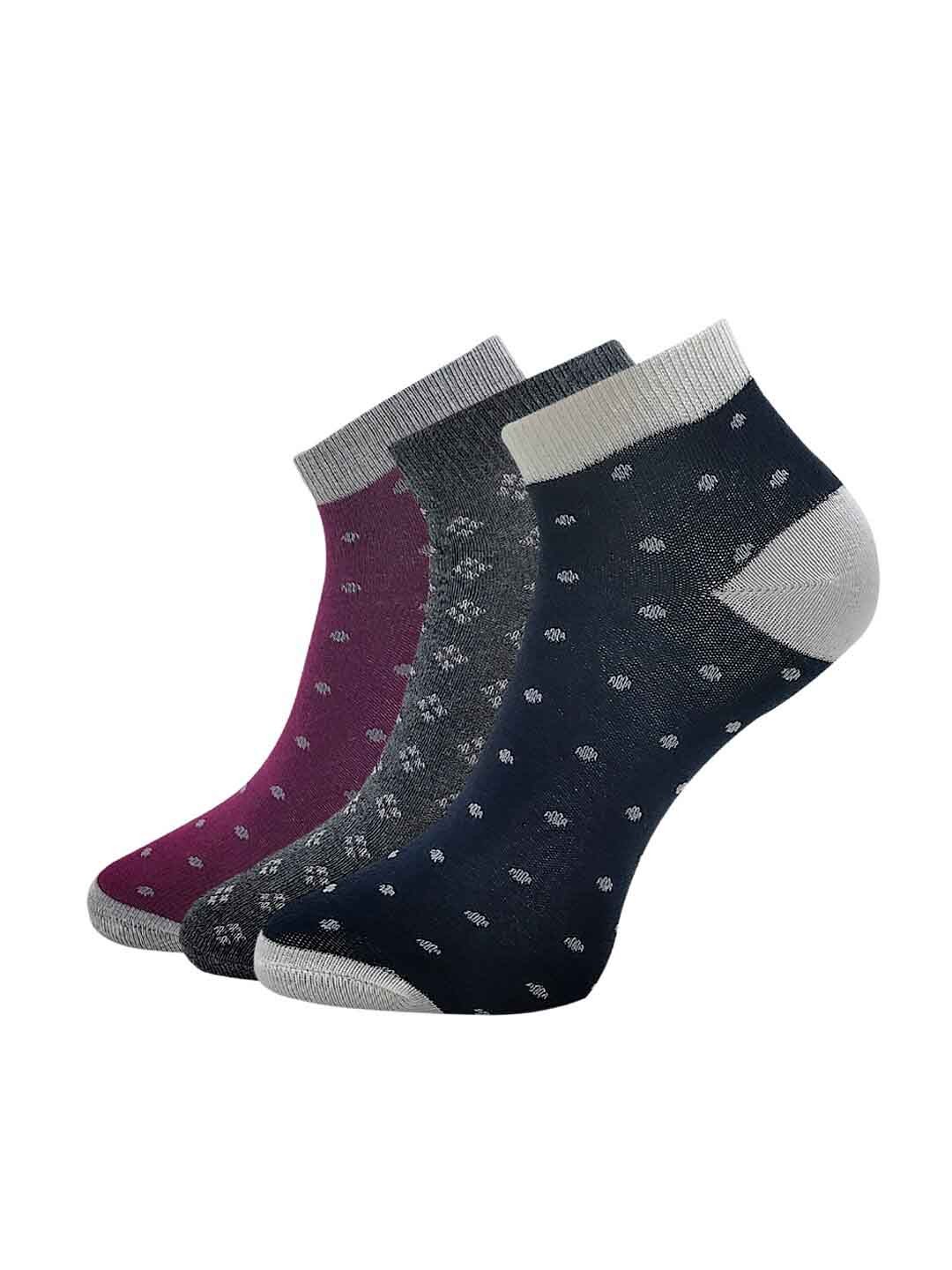 

Allen Solly Women Pack of 3 Patterned Above Ankle-Length Socks, Grey