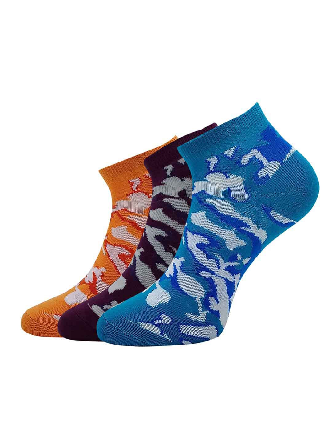 

Allen Solly Women Pack Of 3 Patterned Ankle-Length Socks, Blue