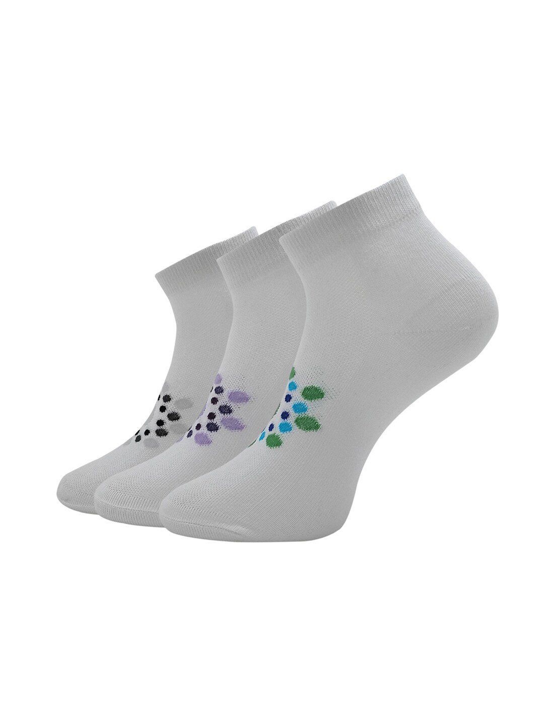 

Allen Solly Women Pack Of 3 Patterned Ankle-Length Socks, Grey