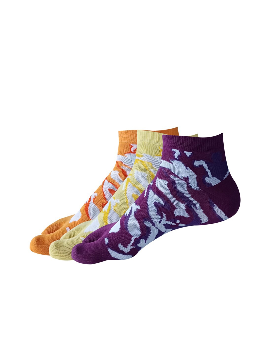 

Allen Solly Women Pack Of 3 Patterned Ankle-Length Socks, Yellow