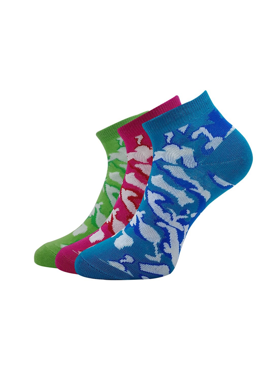 

Allen Solly Women Pack Of 3 Patterned Ankle-Length Socks, Blue