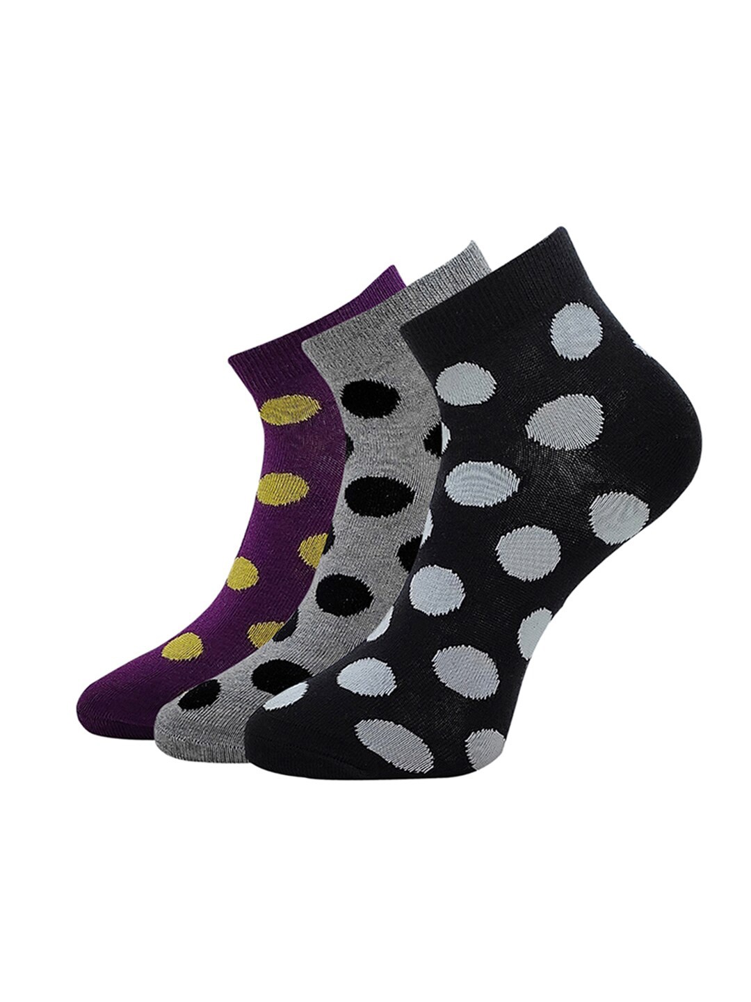 

Allen Solly Women Pack of 3 Patterned Above Ankle-Length Socks, Black