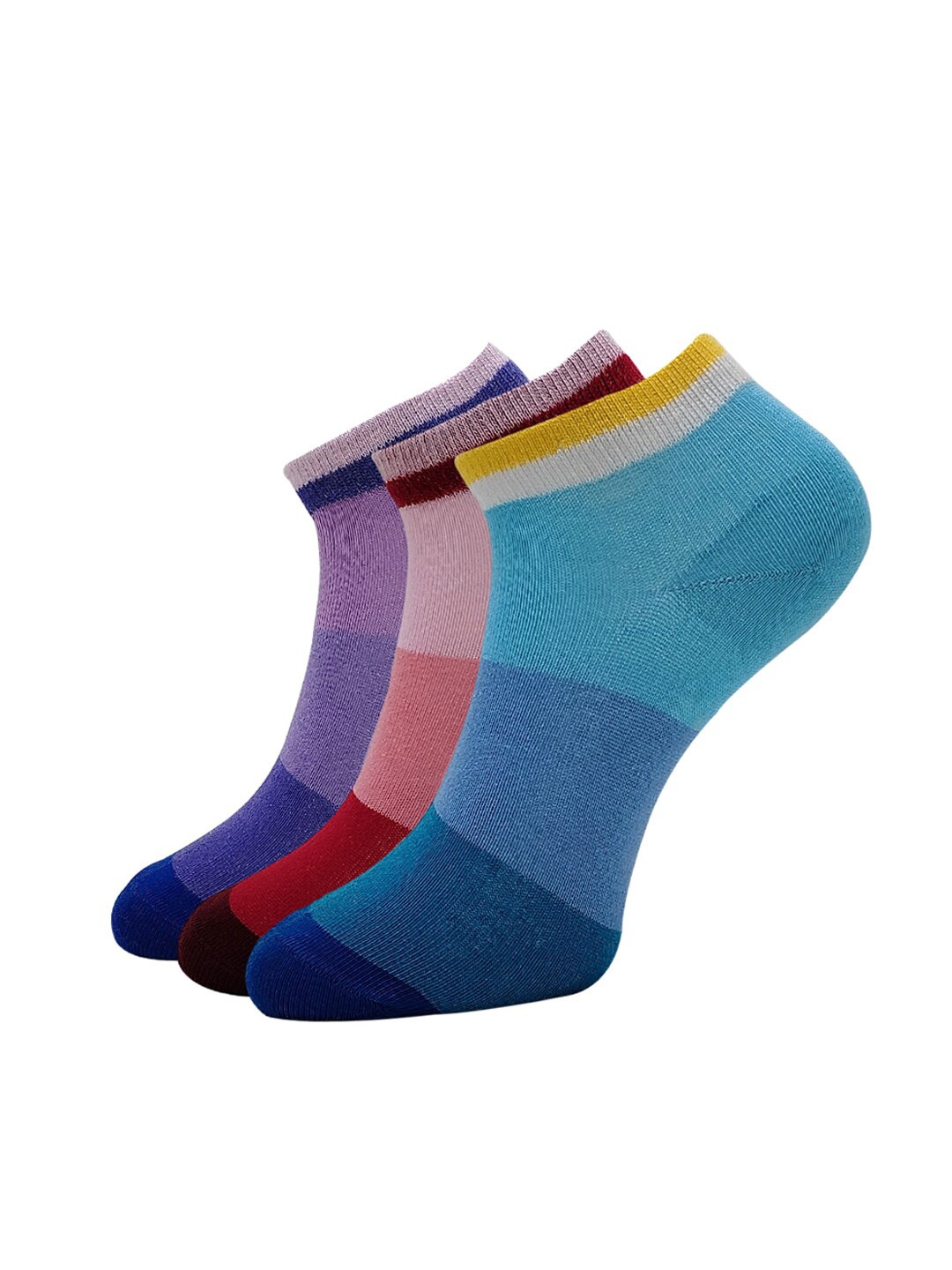 

Allen Solly Women Pack Of 3 Patterned Ankle-Length Socks, Blue