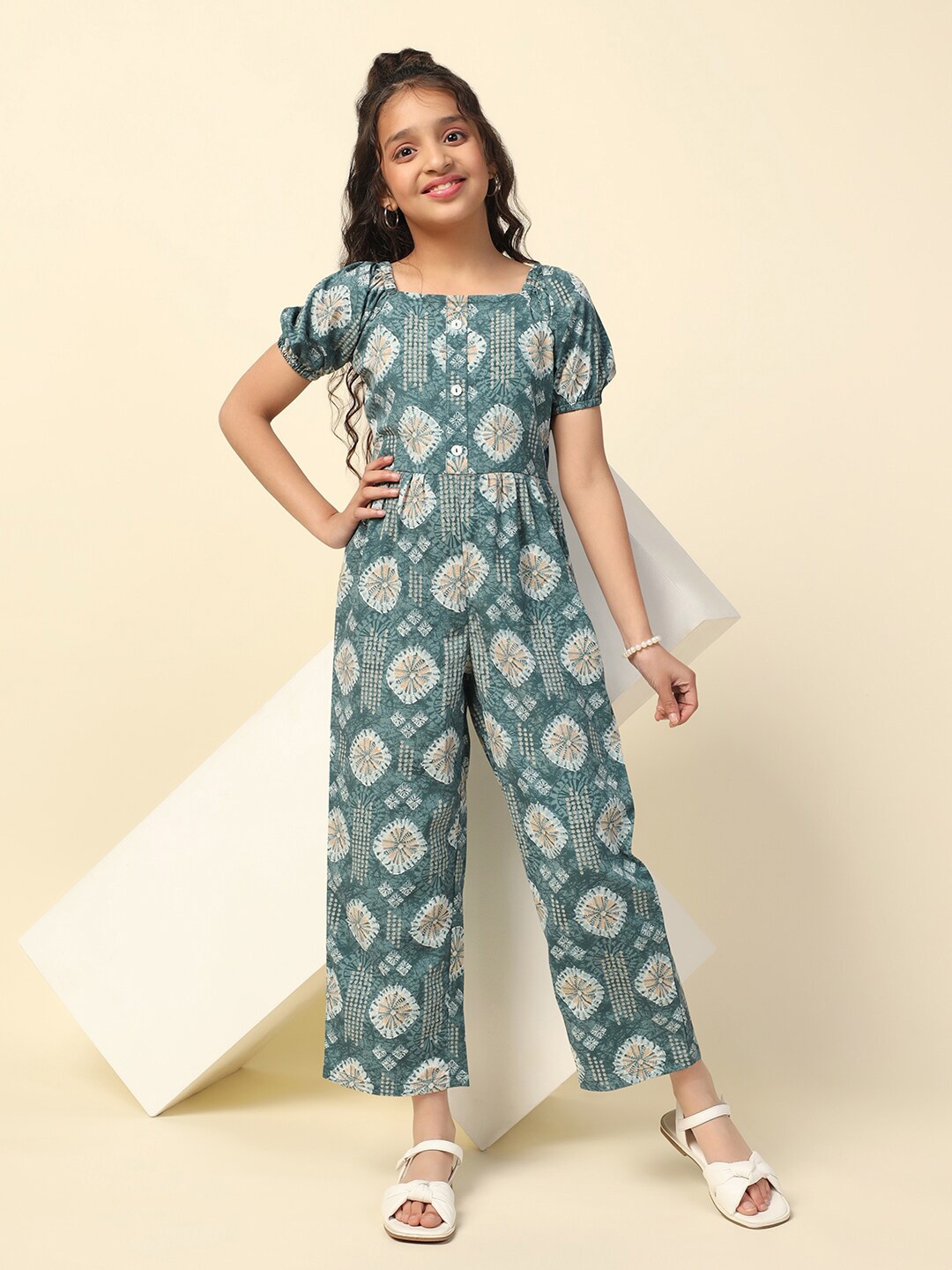 

FASHION DREAM Girls Printed Basic Jumpsuit, Blue