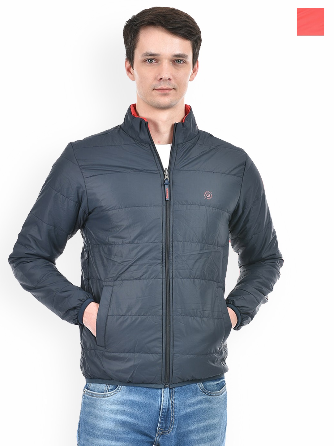 

Integriti Mock Collar Reversible Puffer Jacket, Navy blue