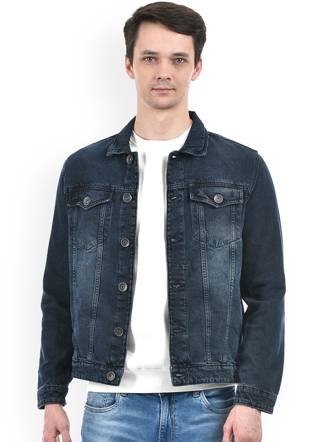 

Integriti Washed Cotton Denim Jacket, Blue