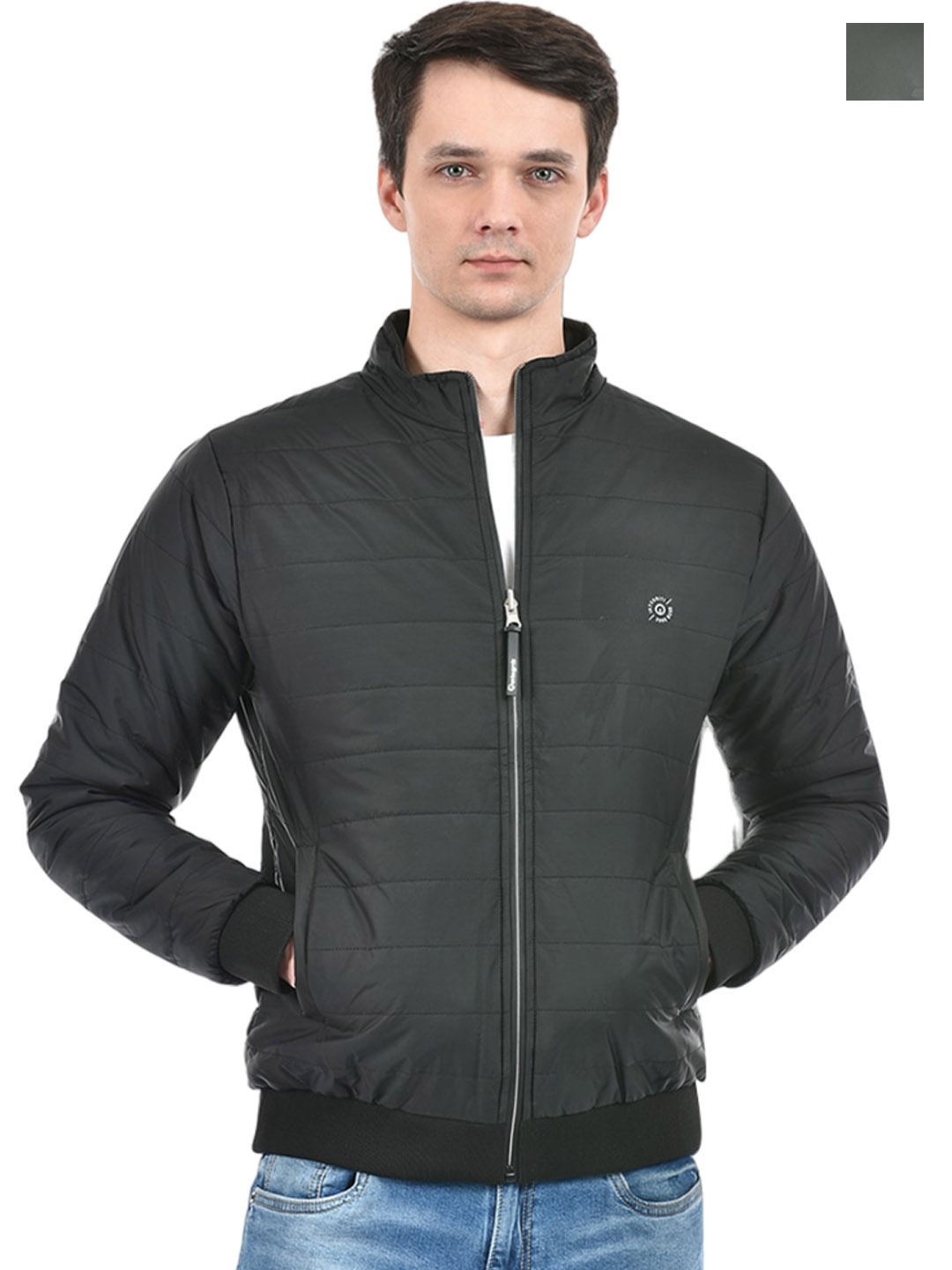

Integriti Mock Collar Reversible Bomber Jacket, Black