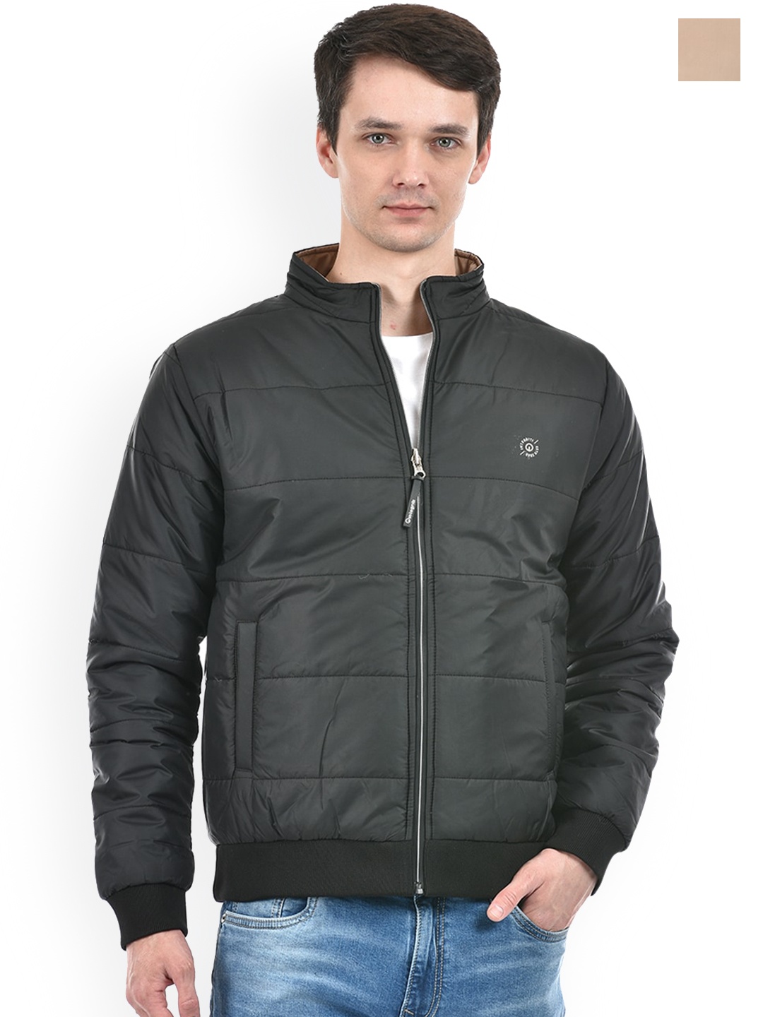 

Integriti Mock Collar Reversible Bomber Jacket, Black