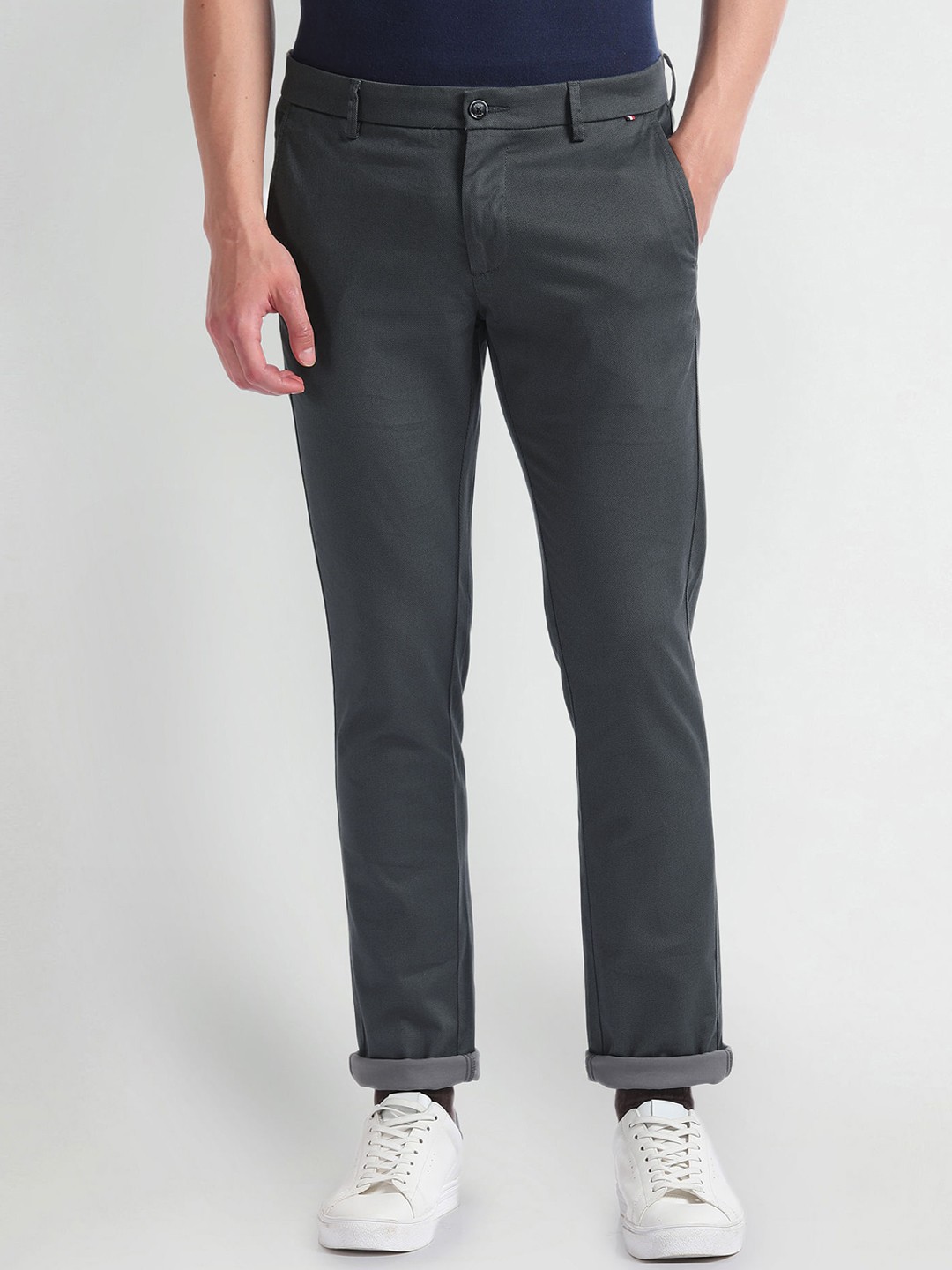 

Arrow Sport Men Mid-Rise Slim Fit Chinos Trousers, Grey