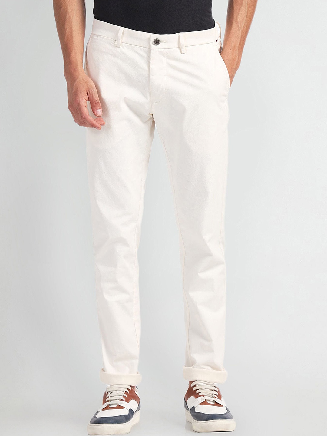 

Arrow Sport Men Twill Smart Flex Slim Fit Chinos Trousers, White