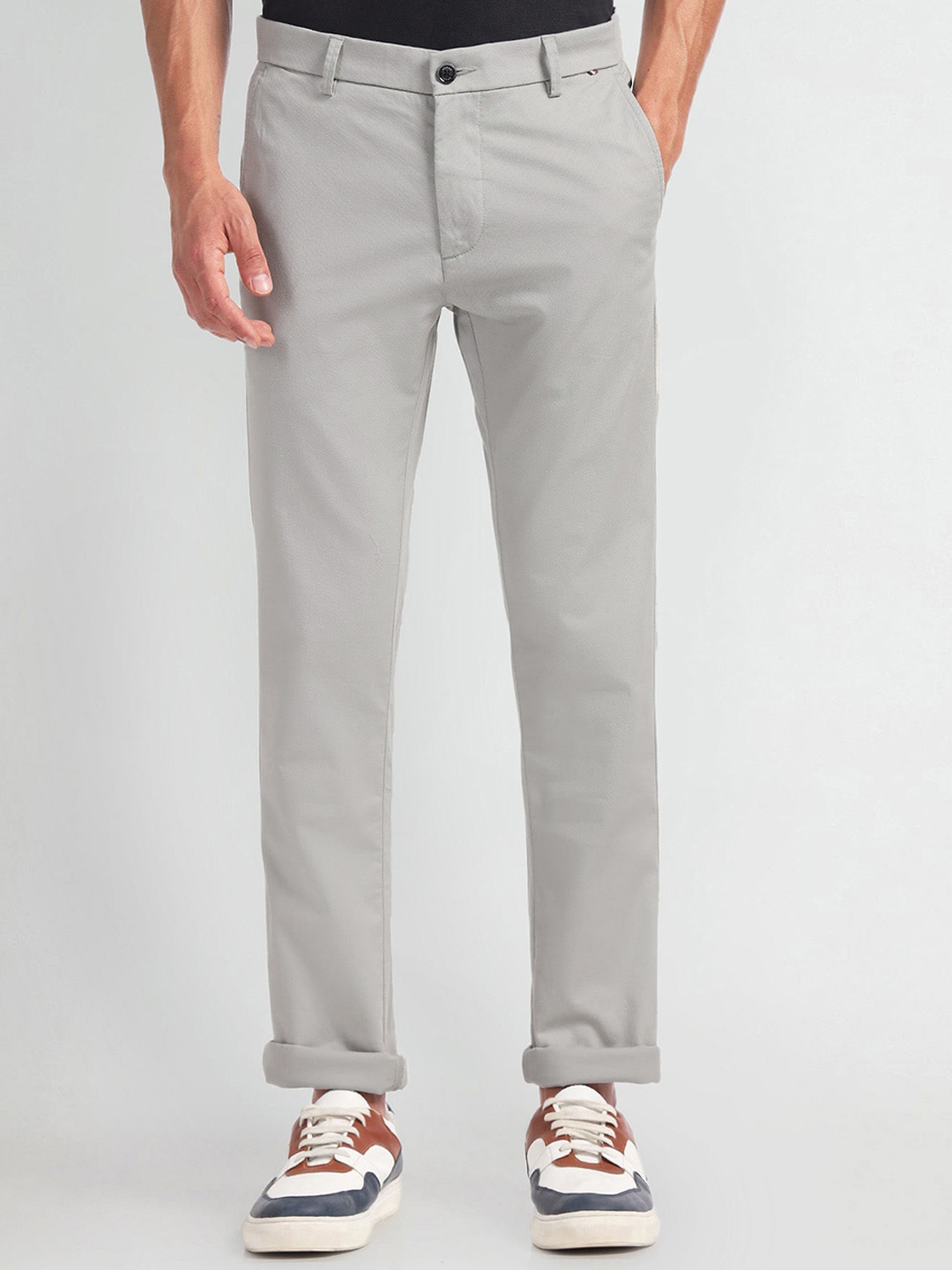 

Arrow Sport Men Mid-Rise Slim Fit Chinos Trousers, Grey
