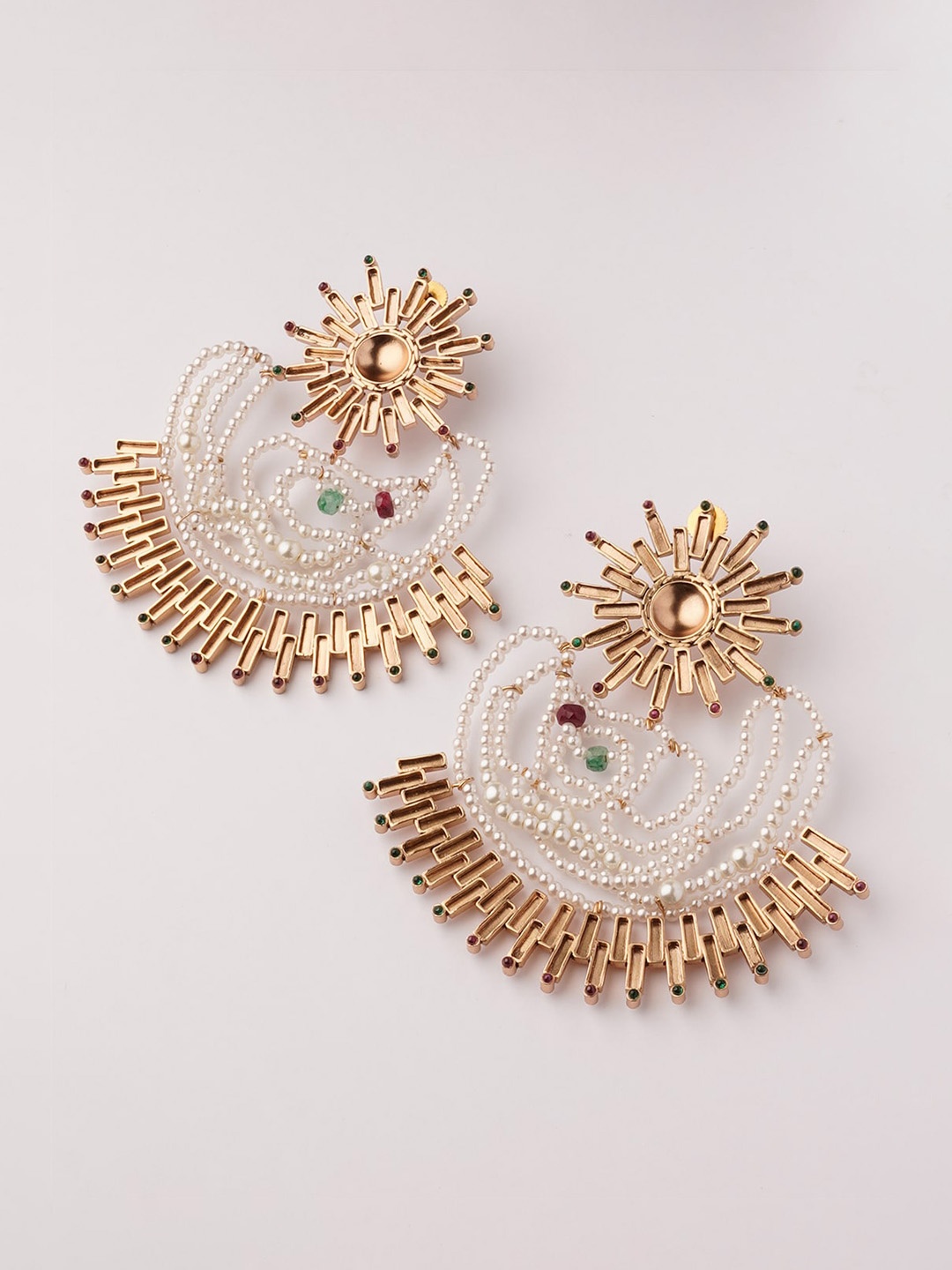 

Suhani Pittie Gold-Plated Contemporary Pearls Drop Earrings