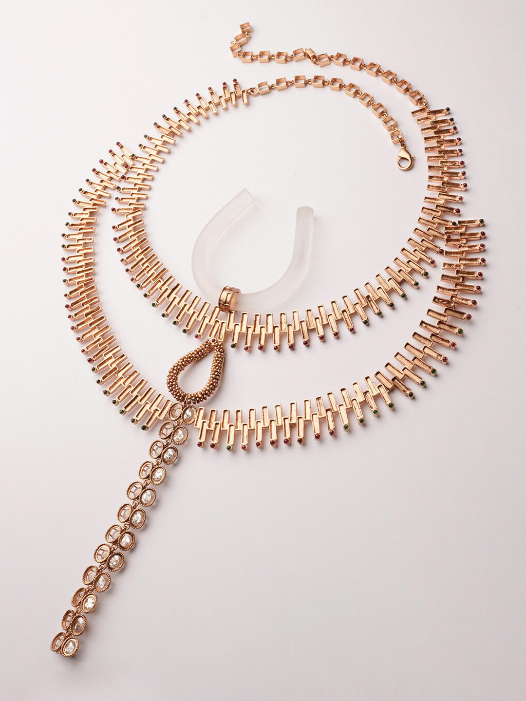 

Suhani Pittie GRAND DEITY Copper Gold-Plated Stone Studded Layered Necklace