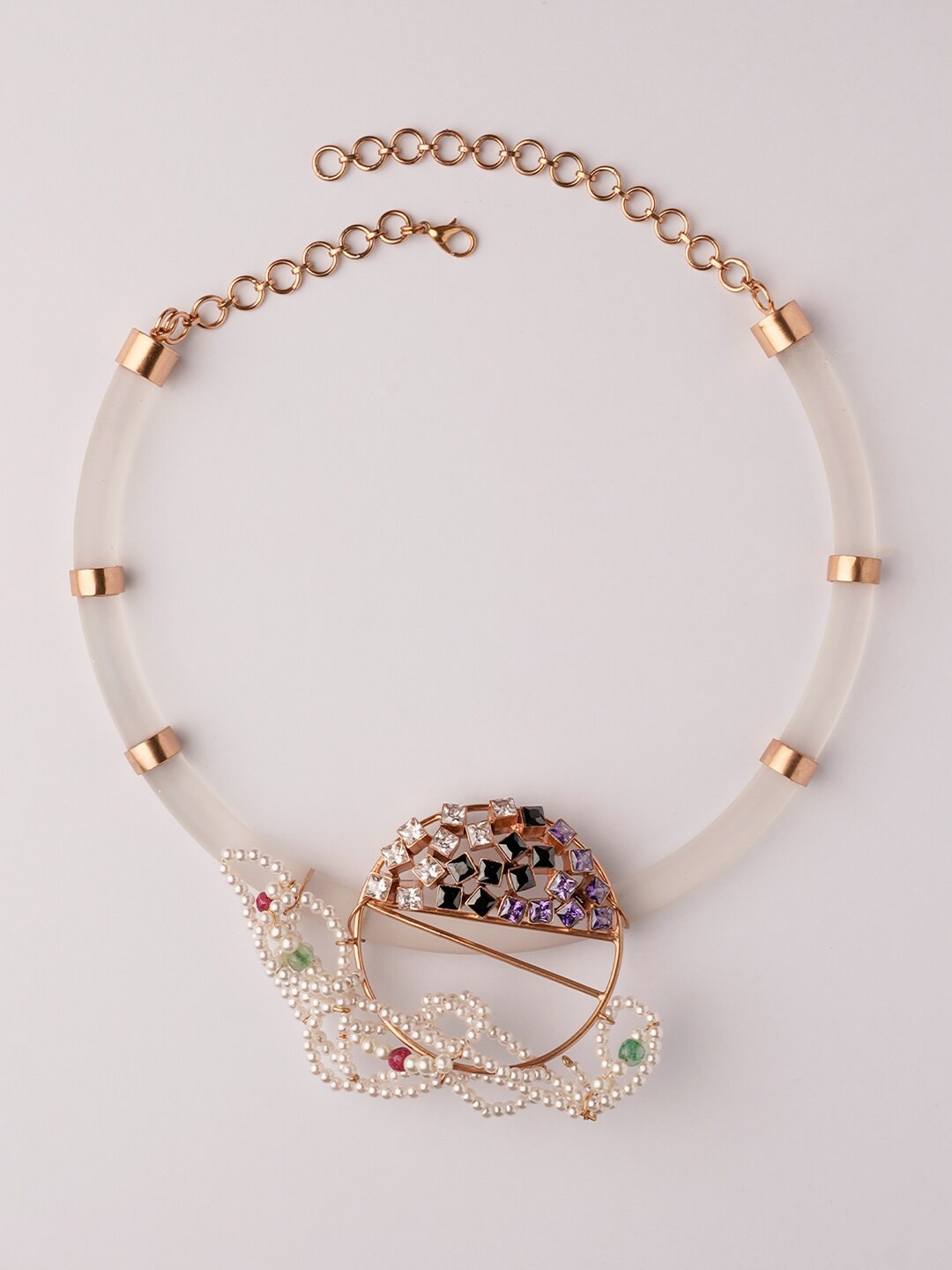 

Suhani Pittie MIDNIGHT MOON Copper Gold-Plated Stone Studded & Beaded Necklace