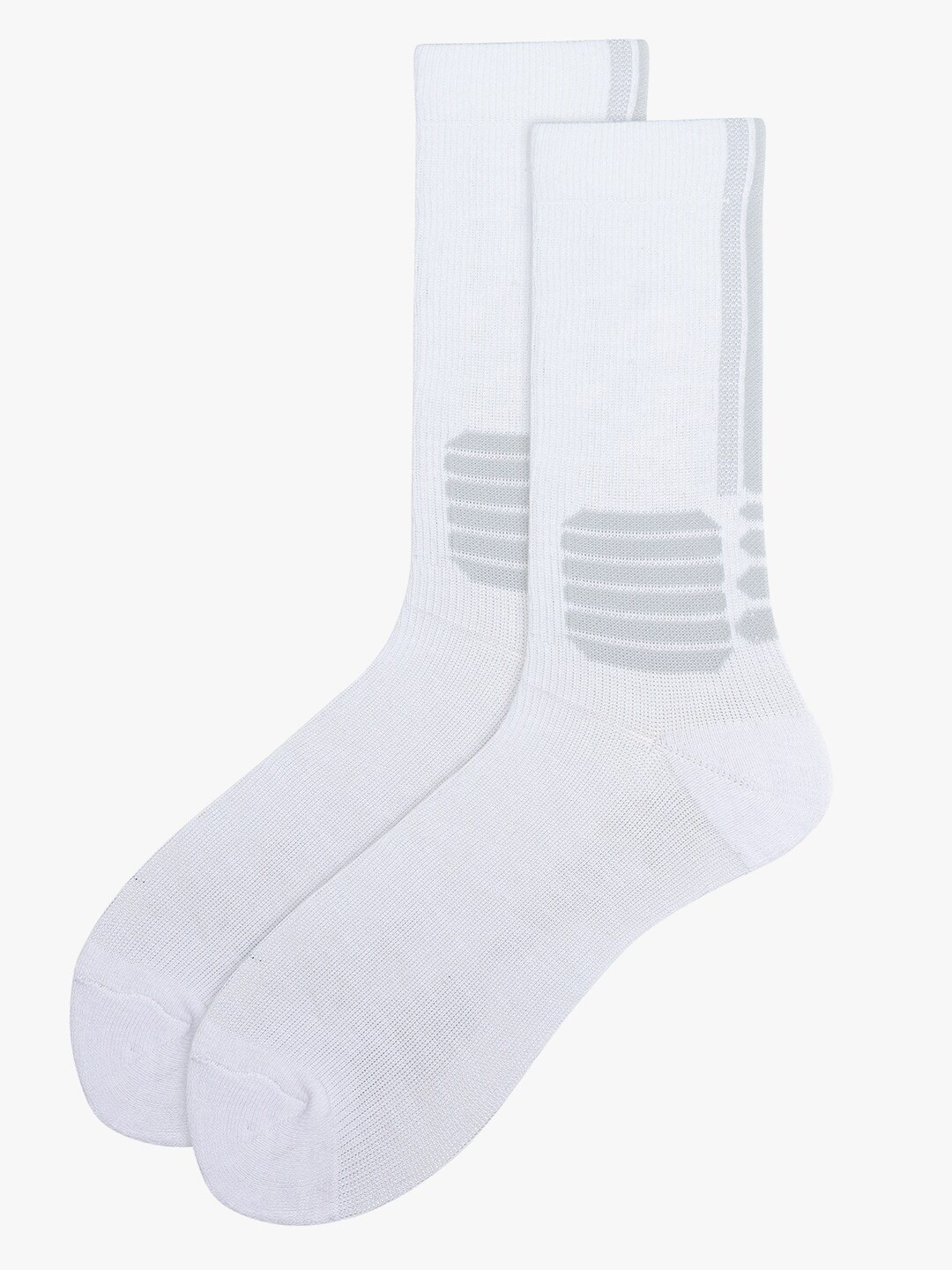 

Soxytoes Unisex Patterned Cotton Calf-Length Socks, White