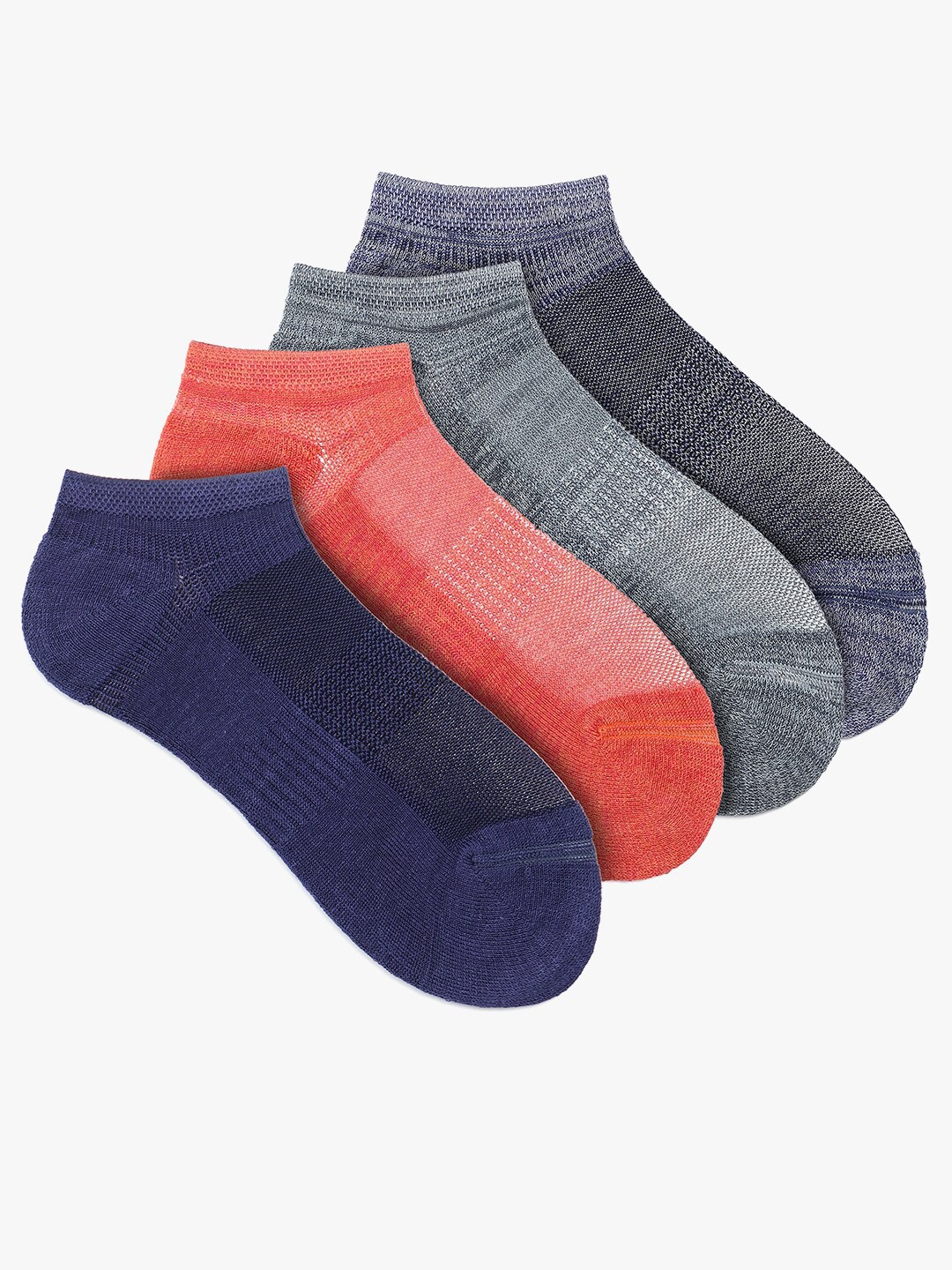 

Soxytoes Pack Of 4 Patterned Bamboo Shoe Liner Socks, Grey