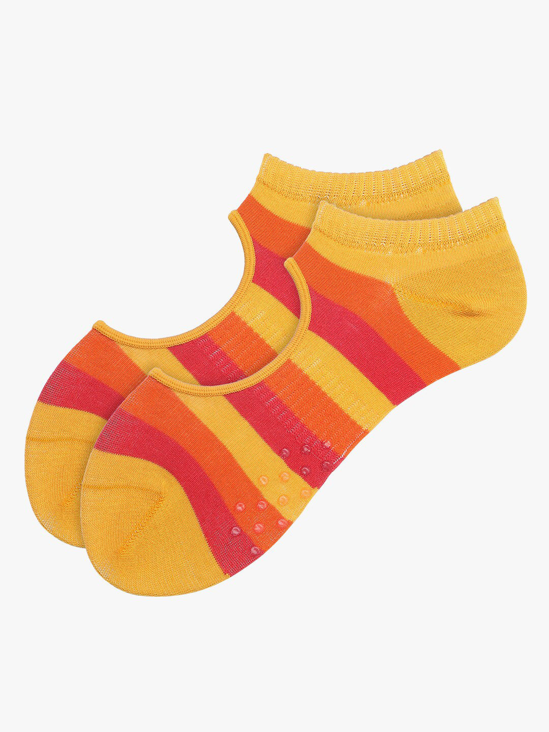 

Soxytoes Striped Cotton Shoe Liner Socks, Yellow