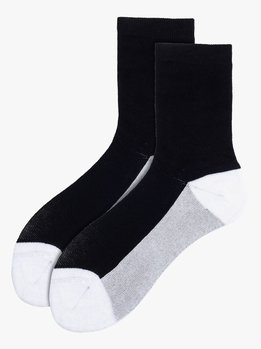 

Soxytoes Patterned Cotton Calf Length Socks, Black