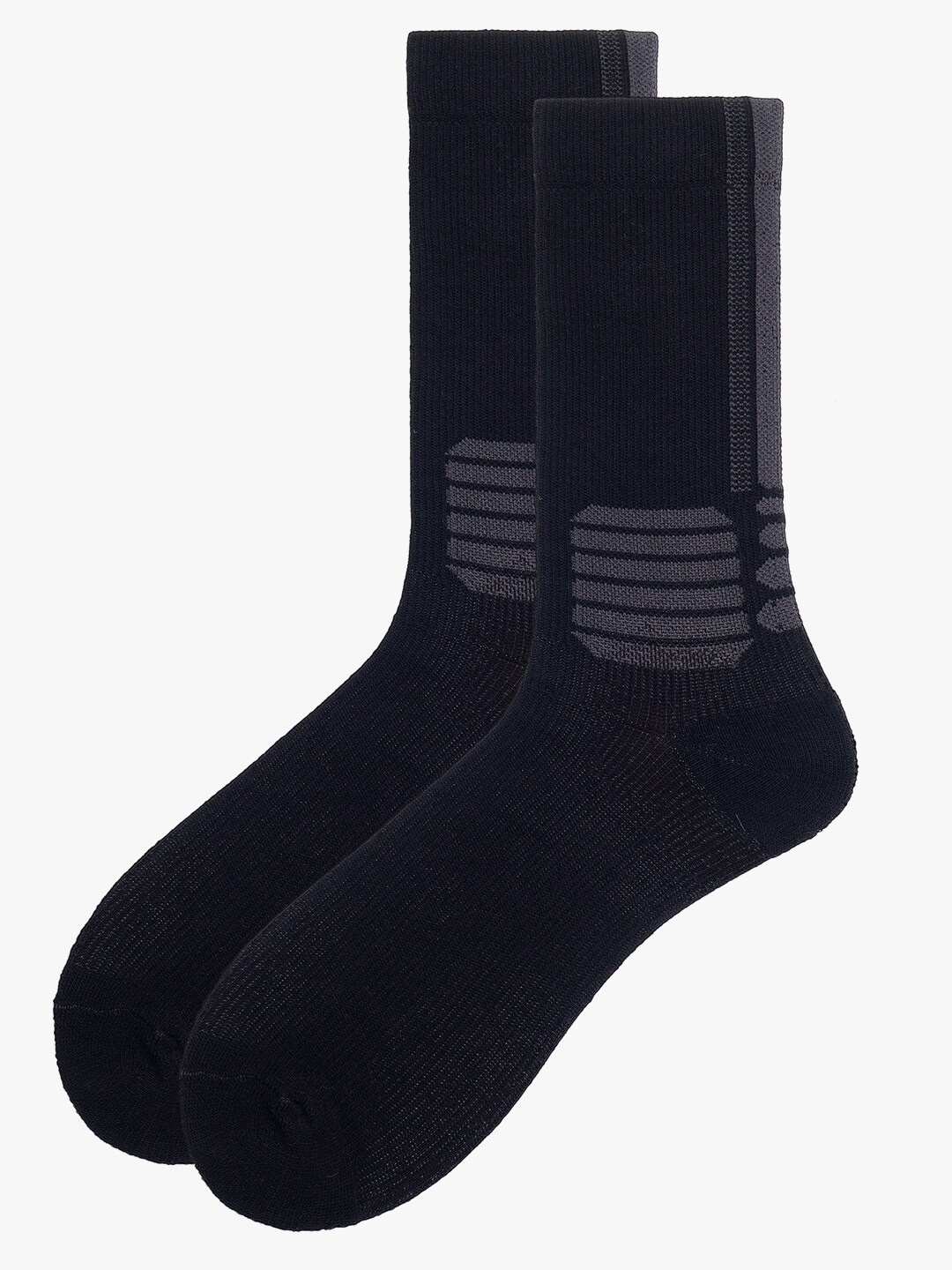 

Soxytoes Unisex Patterned Cotton Calf-Length Socks, Black