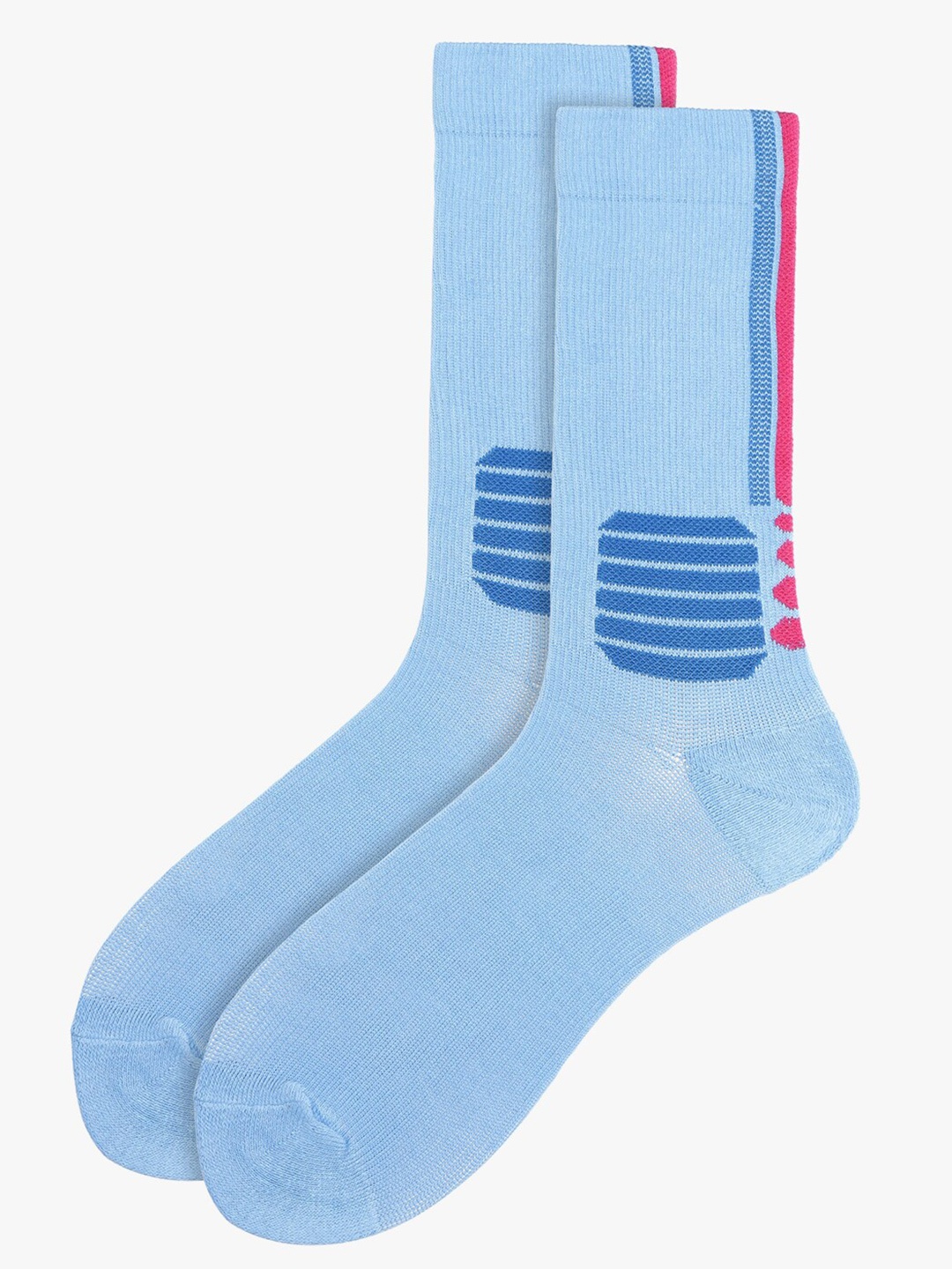 

Soxytoes Unisex Patterned Cotton Calf-Length Socks, Blue