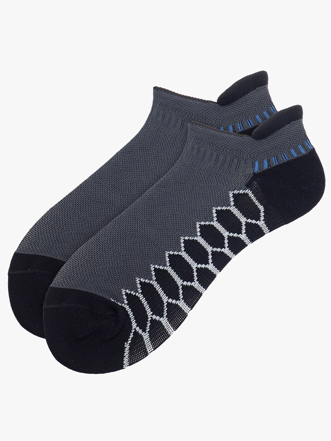 

Soxytoes Unisex Patterned Anti Slip Shoe-Liner Socks, Grey