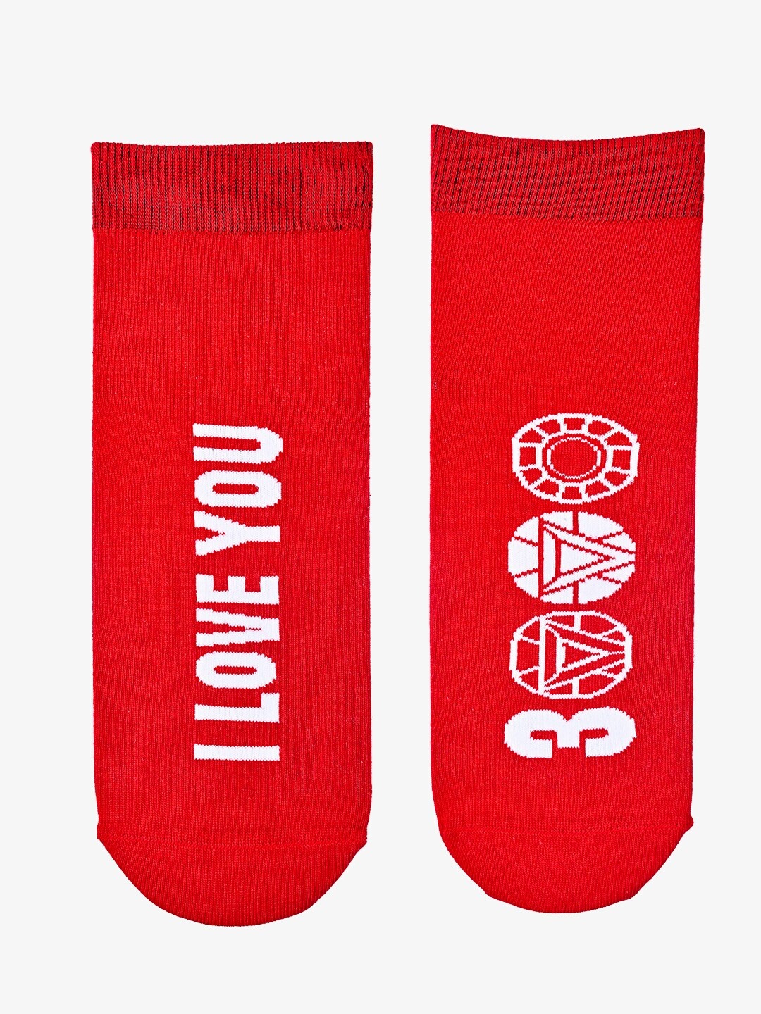 

Soxytoes Unisex Patterned Cotton Anti Slip Calf-Length Socks, Red