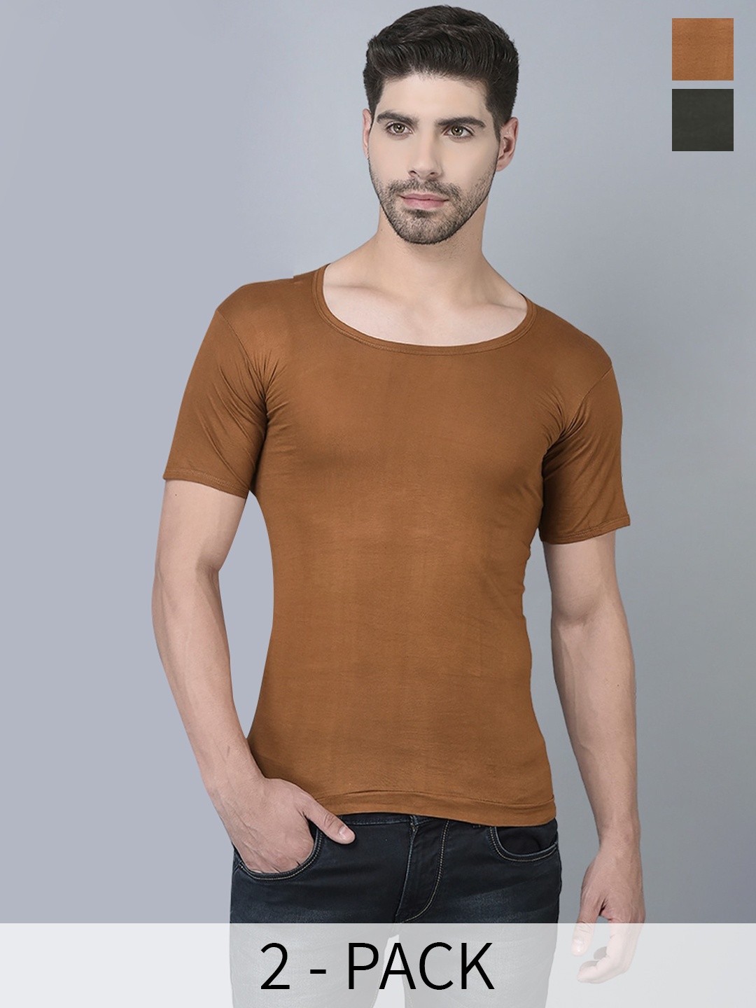 

Dollar Pack Of 2 Assorted Pure Cotton Innerwear Vests MLHVE-02-PO2-ASST7
