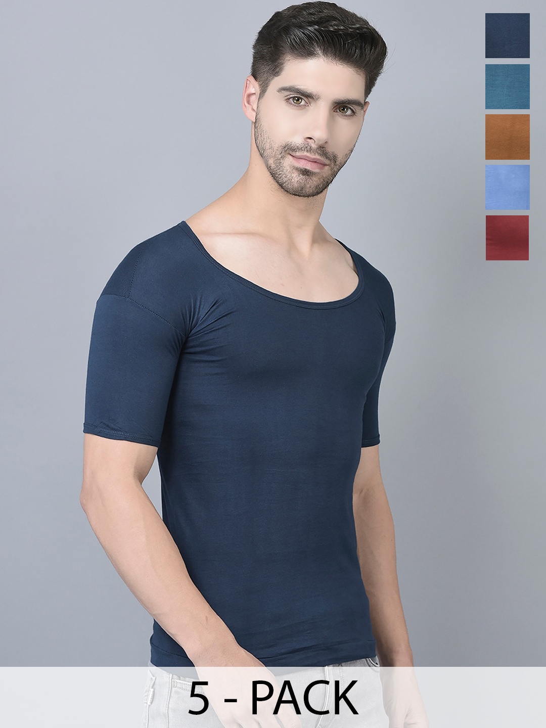 

Dollar Pack Of 5 Assorted Pure Cotton Innerwear Vests MLHVE-02-PO5-ASST