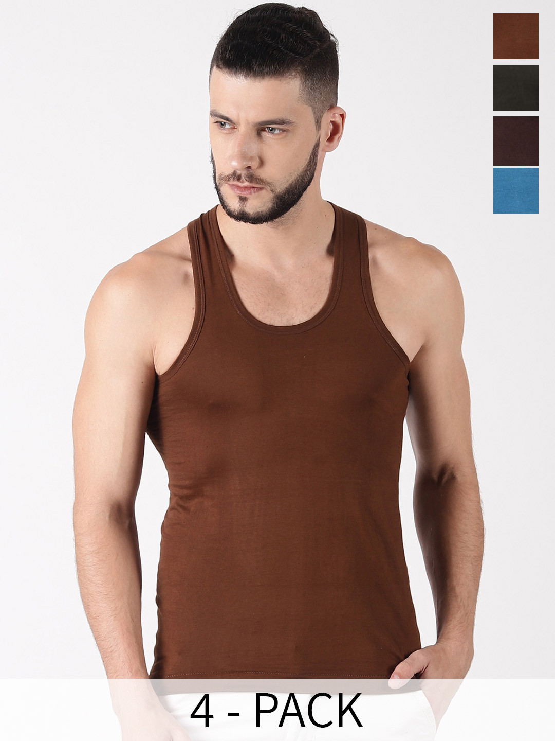 

Dollar Pack Of 4 Assorted Pure Cotton Innerwear Vests MLHVE-01-PO4-ASST6