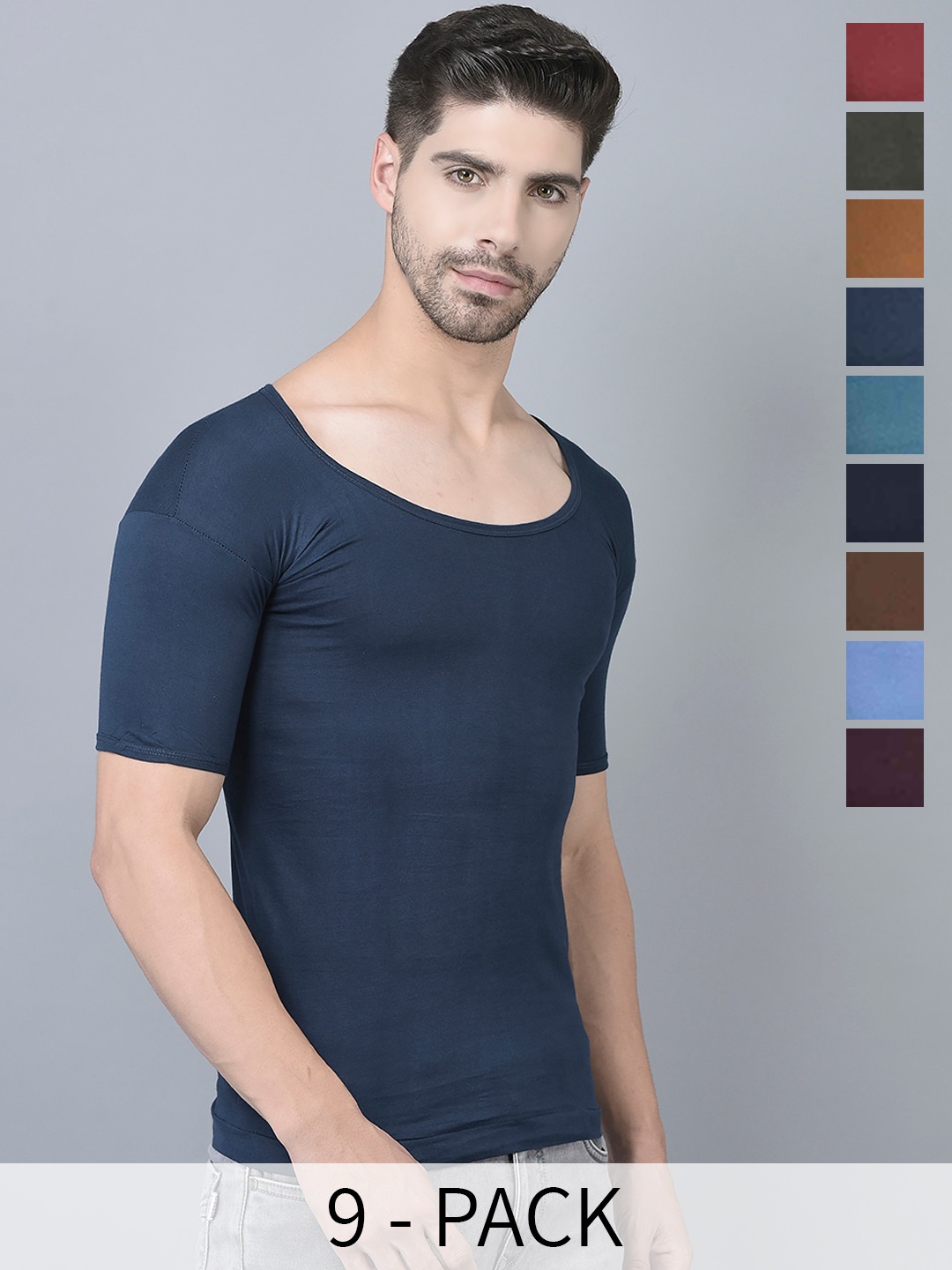 

Dollar Pack Of 9 Assorted Pure Cotton Innerwear Vests MLHVE-02-PO9-ASST1