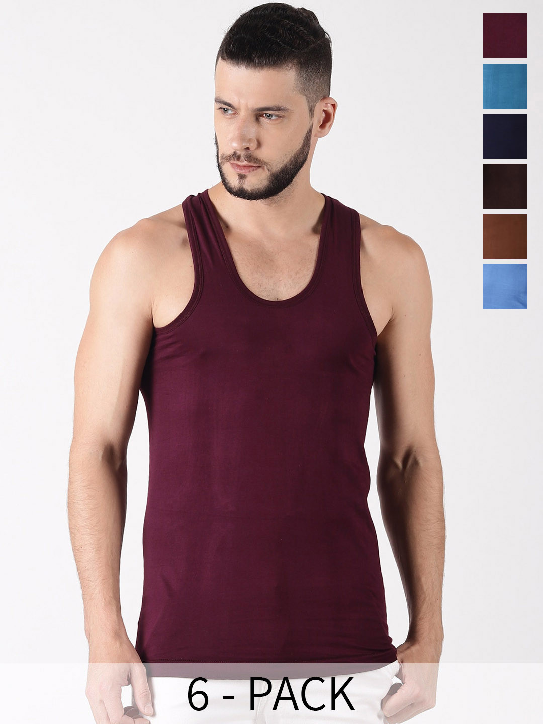 

Dollar Pack Of 6 Assorted Pure Cotton Innerwear Vests MLHVE-01-PO6-ASST3