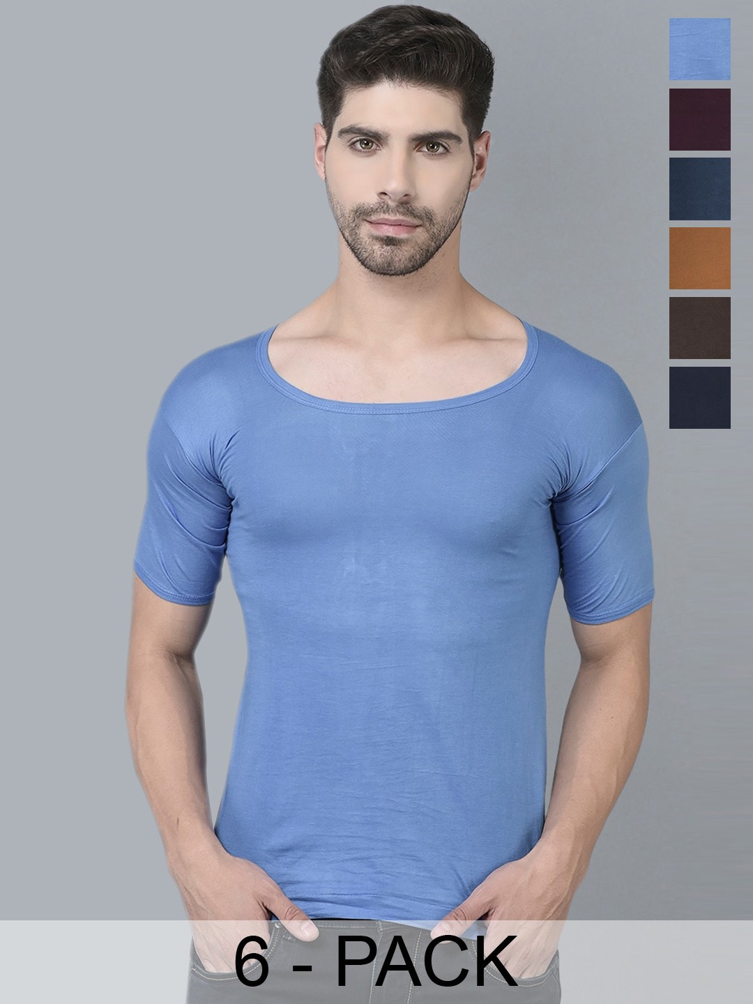 

Dollar Pack Of 6 Assorted Pure Cotton Innerwear Vests MLHVE-02-PO6-ASST2